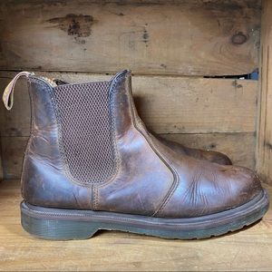 Dr. Martens Brown Leather Chelsea Slip On Boots